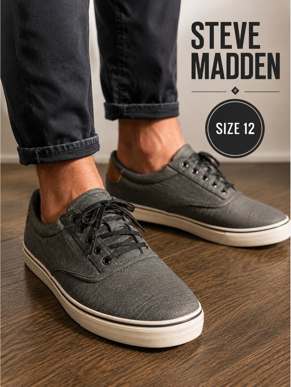 Steve Madden | Men's | 12 | Gray Canvas Sneakers